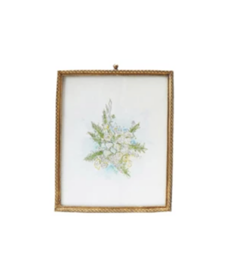 Pewter & Glass Photo Frames with Art (6 Styles)