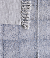 Handloom Cotton Throw w/ Blue Block Print