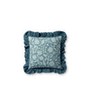 Blue Floral Ruffle Pillow