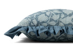 Blue Floral Ruffle Pillow