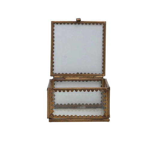 Brass & Glass Display Box w/ Scalloped Edges