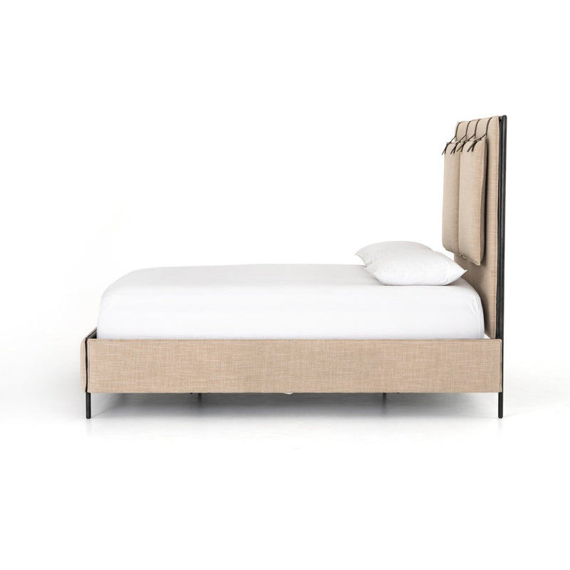 Leigh Upholstered Bed - Palm Ecru