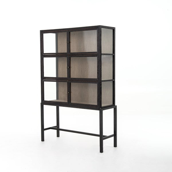 Spencer Curio Cabinet - Rustic Black