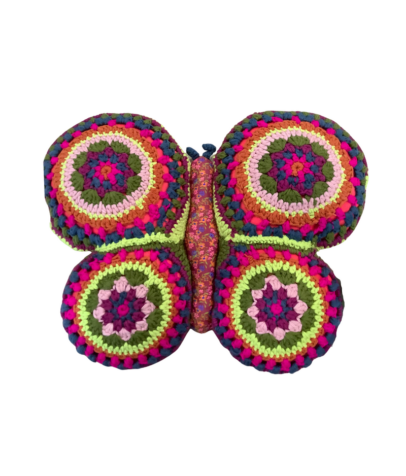 Crochet Butterfly Pillow