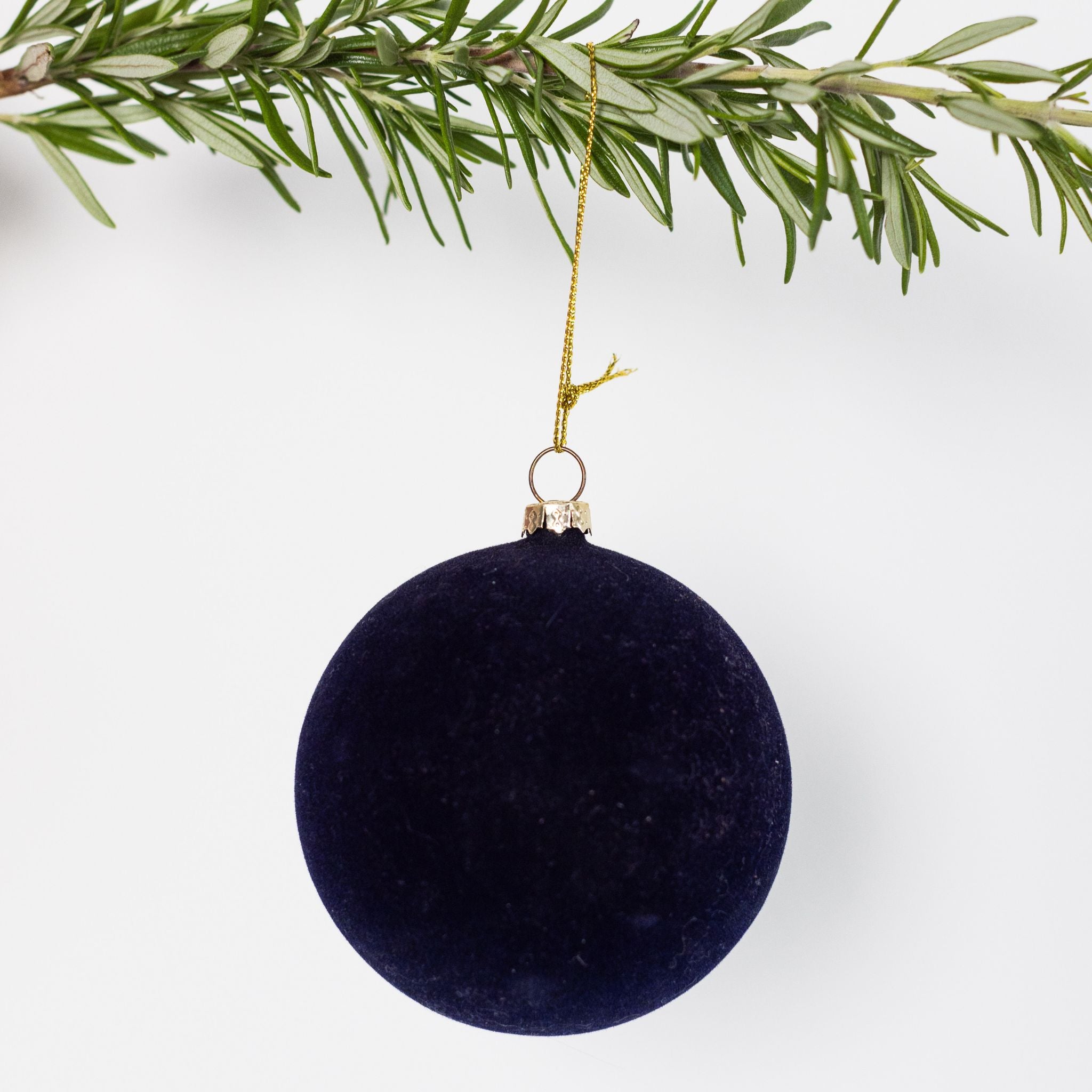 Crushed Midnight Medium Velvet Ball Ornament