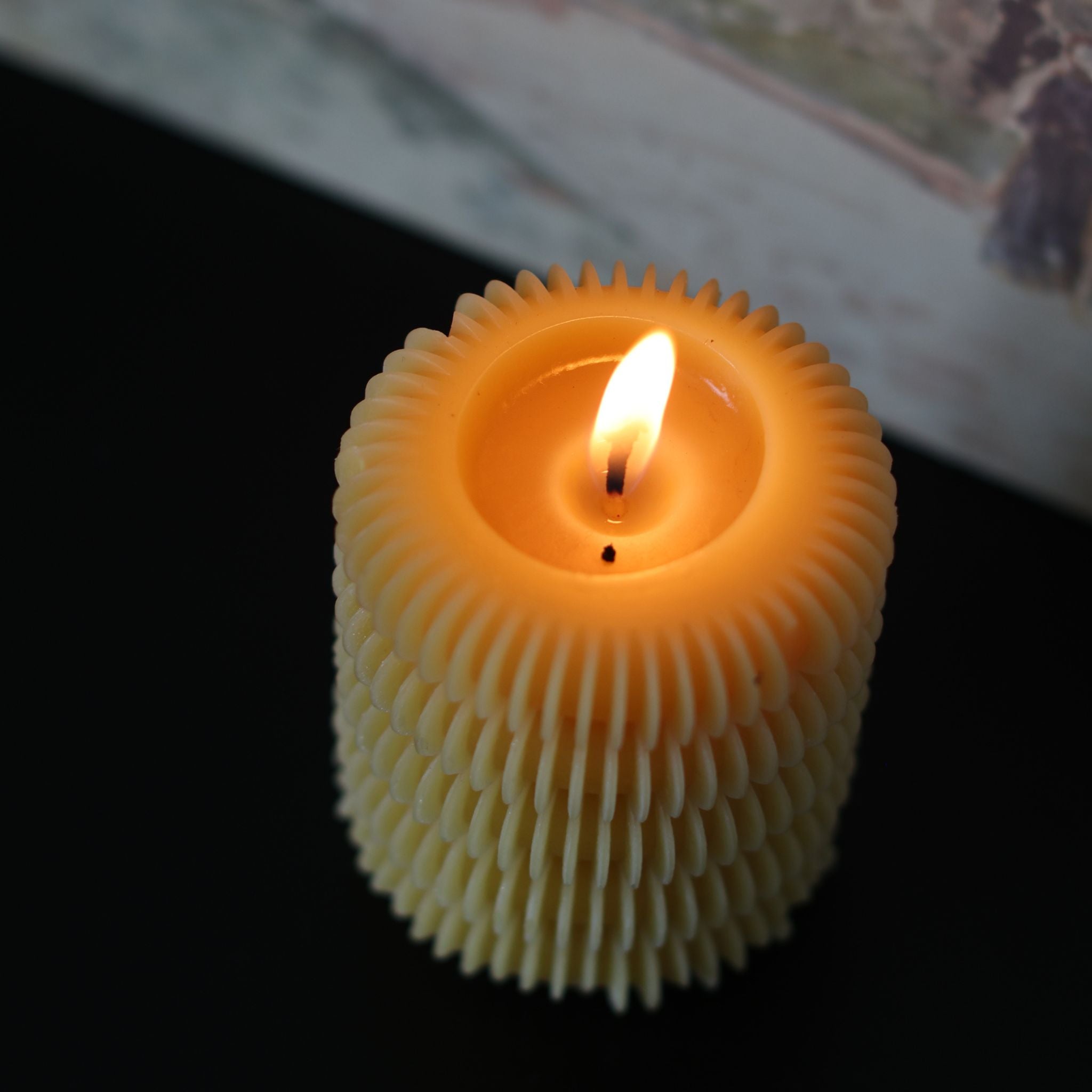 Custom Beeswax Pillar Candle- Short