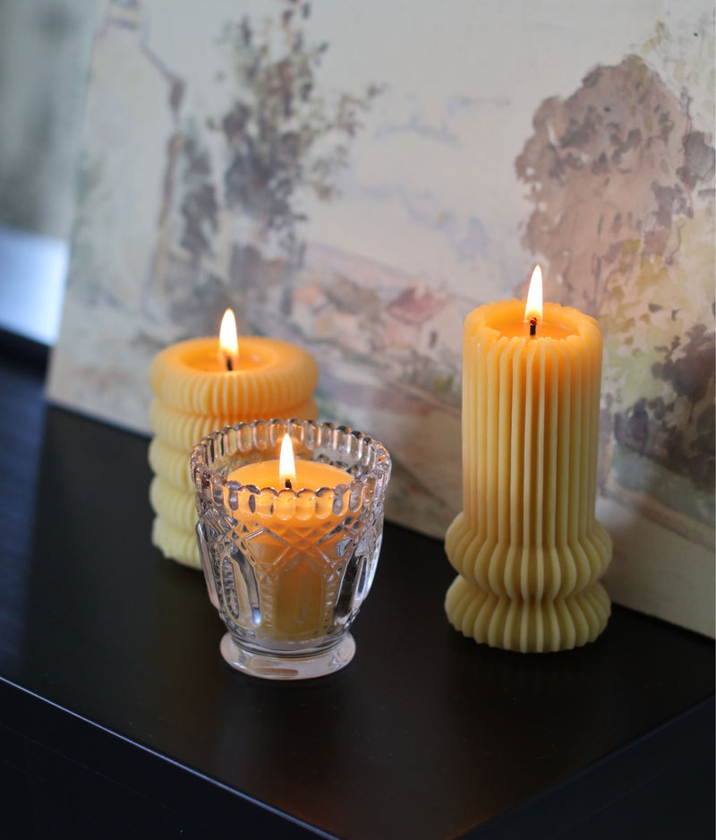 Custom Beeswax Pillar Candle- Tall