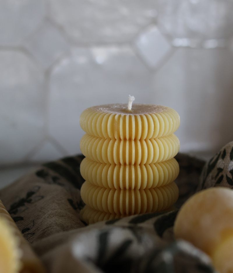 Custom Beeswax Pillar Candle- Short
