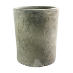 Rustic Terra Cotta Cylinder - Moss Grey