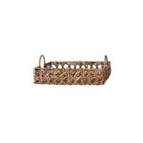 Decorative Hand-Woven Rattan Trays w/ Handles