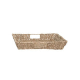 Decorative Hand-Woven Seagrass & Metal Tray w/ Handles