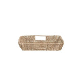 Decorative Hand-Woven Seagrass & Metal Tray w/ Handles