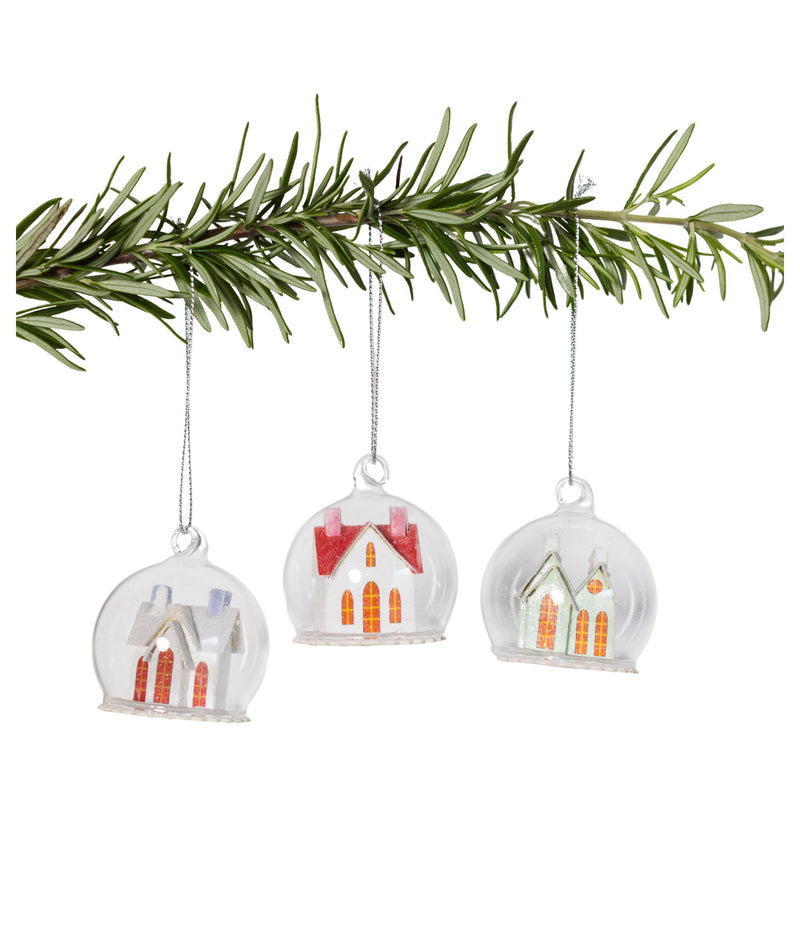 Frosty Abode Snow Globe Ornament