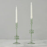 Sage Glass Candlestick