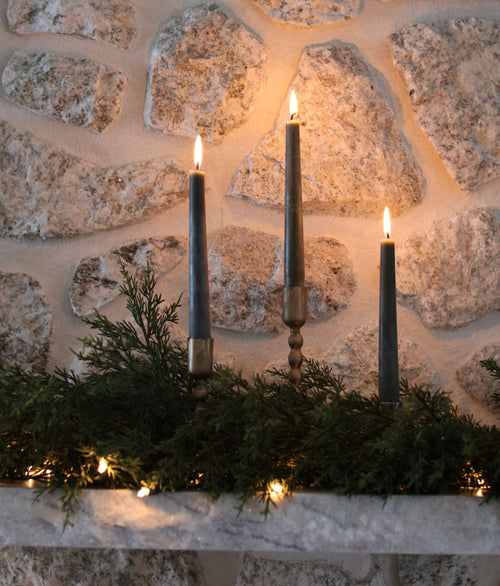 Green 10" Beeswax Taper Candles