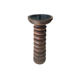 Hand-Carved Mango Wood Candle Holder
