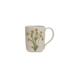 Hand Painted Stoneware Mug with Botanicals