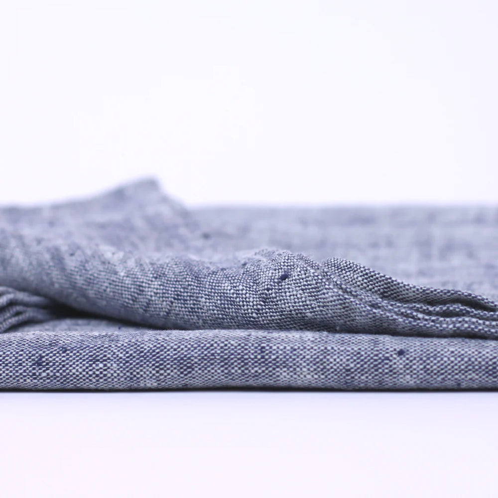 Heather Blue Linen Bath Towel