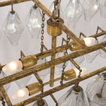 Adeline Rectangular Chandelier - Gold Leaf