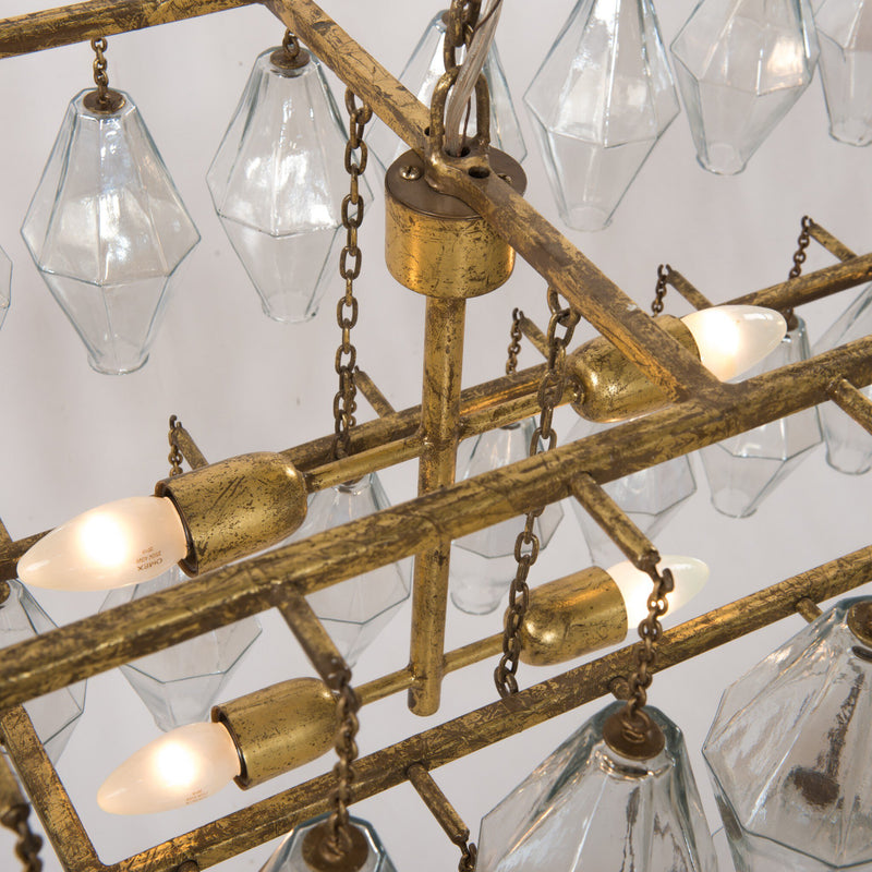 Adeline Rectangular Chandelier - Gold Leaf