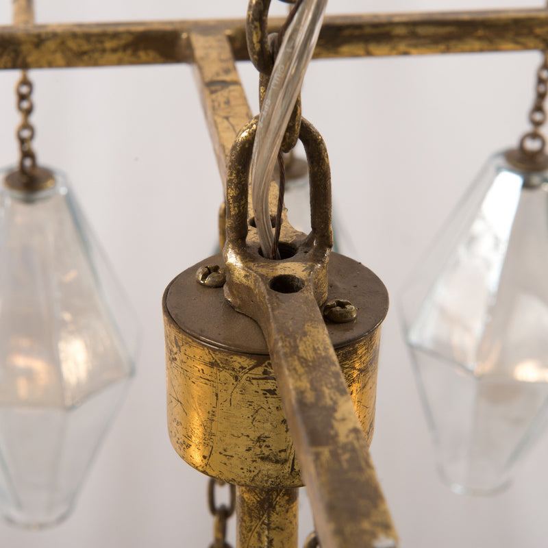 Adeline Rectangular Chandelier - Gold Leaf