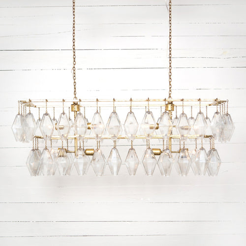 Adeline Rectangular Chandelier - Gold Leaf