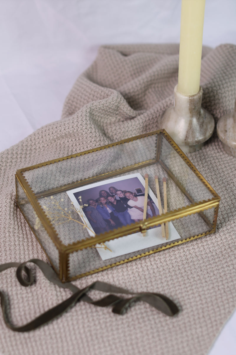 Brass & Glass Display Box w/ Scalloped Edges