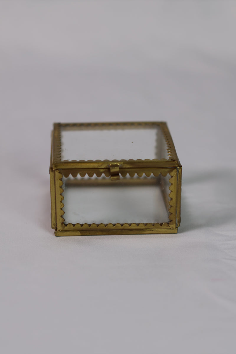 Brass & Glass Display Box w/ Scalloped Edges