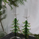 Fir Tree Glass Taper Candleholder