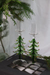 Fir Tree Glass Taper Candleholder