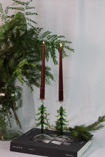 Red 10" Beeswax Taper Candles
