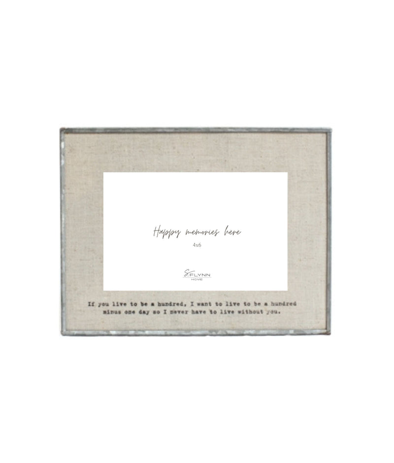 If You Live to Be 100 Horizontal Glass Linen Photo Frame