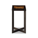 Lennie Cast Glass End Table - Amber Cast Glass