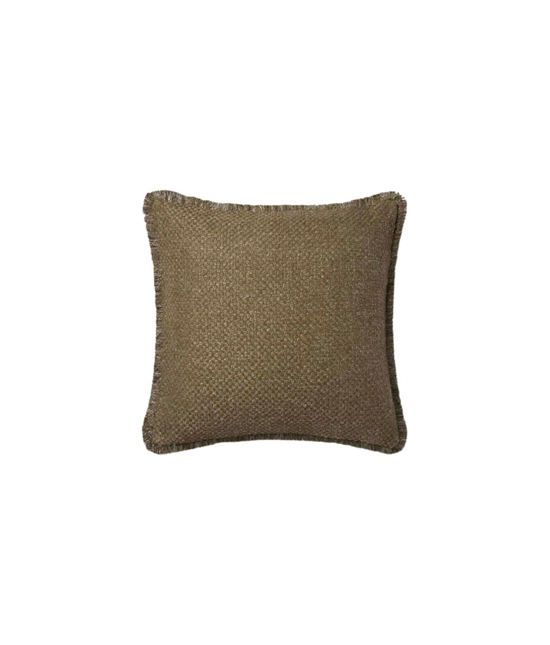 Olive Pillow With Fringe