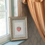 Strawberries on Stripes Framed Artwork