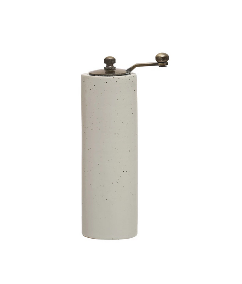 Stoneware Salt/Pepper Grinder, White