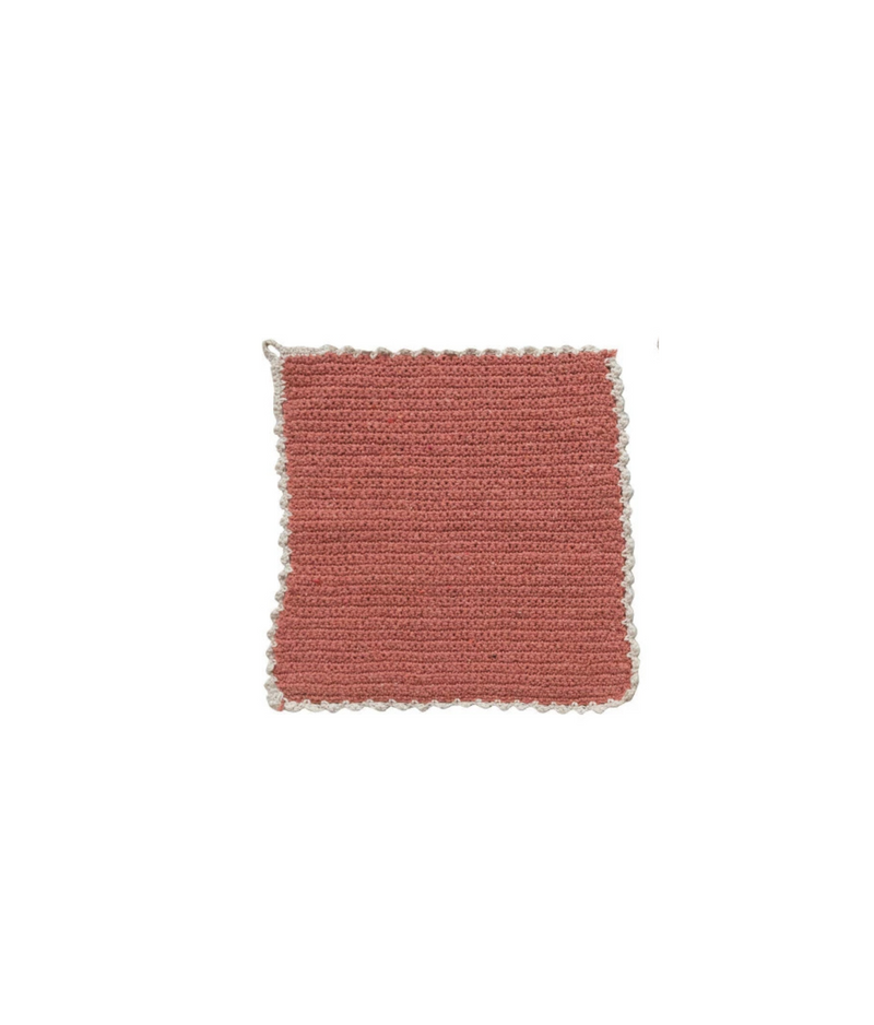 Square Cotton Blend Crocheted Dish Cloth