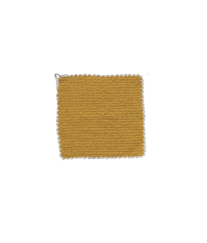 Square Cotton Blend Crocheted Dish Cloth