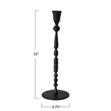Hand-Forged Iron Taper Holder, Black