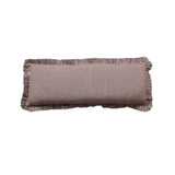 Ruffle Bolster Pillow with Brown & White Stripes