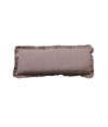 Ruffle Bolster Pillow with Brown & White Stripes