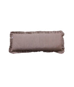 Ruffle Bolster Pillow with Brown & White Stripes