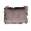Ruffle Lumbar Pillow with Brown & White Stripes