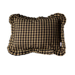 Ruffle Lumbar Pillow - Olive Green Gingham