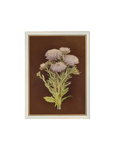 Lilac Dahlia on Brown Framed Artwork