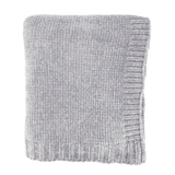 Grey Knitted Chenille Throw