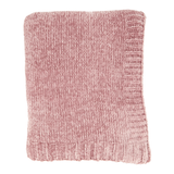 Pink Knitted Chenille Throw