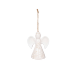 Embossed White Angel Ornament