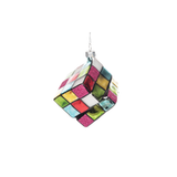 Blown Glass Rubik's Cube Ornament