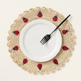 Ladybug Natural Raffia Placemat